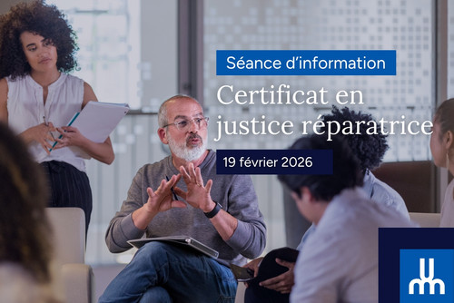 Séance d'information – Certificat en justice réparatrice
