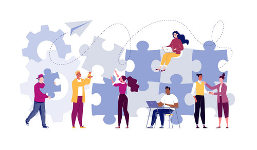 Groupe de personnes puzzle social